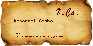 Kapornai Csaba névjegykártya
